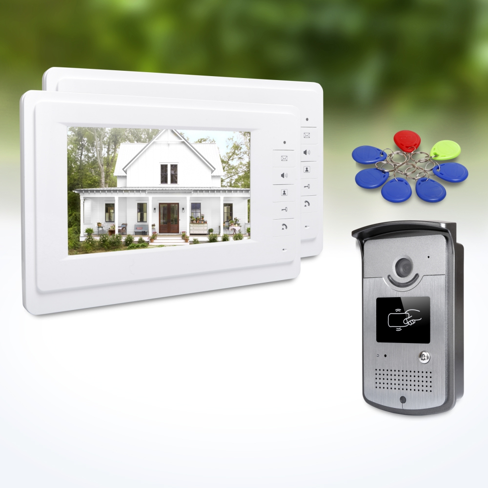 Home Security Video Systems - 1개의 실외 카메라, 2개의 실내 모니터,