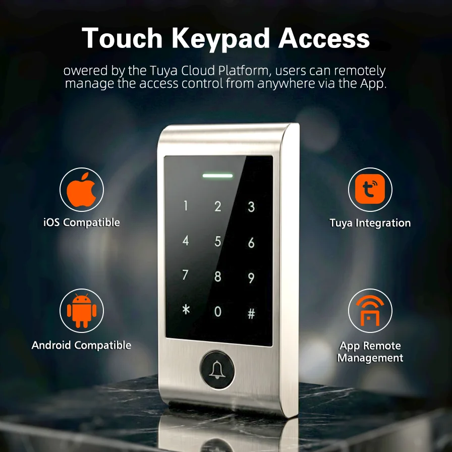 Home Security Lock System - 도어벨 버튼이 있는 고급 WIFI 원격