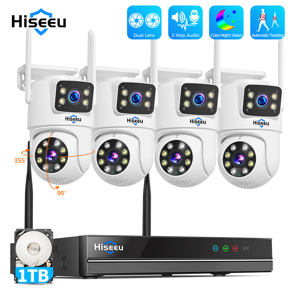 Home Security Video Systems - 하이시루 6MP WiFi 듀얼 렌즈 카메라