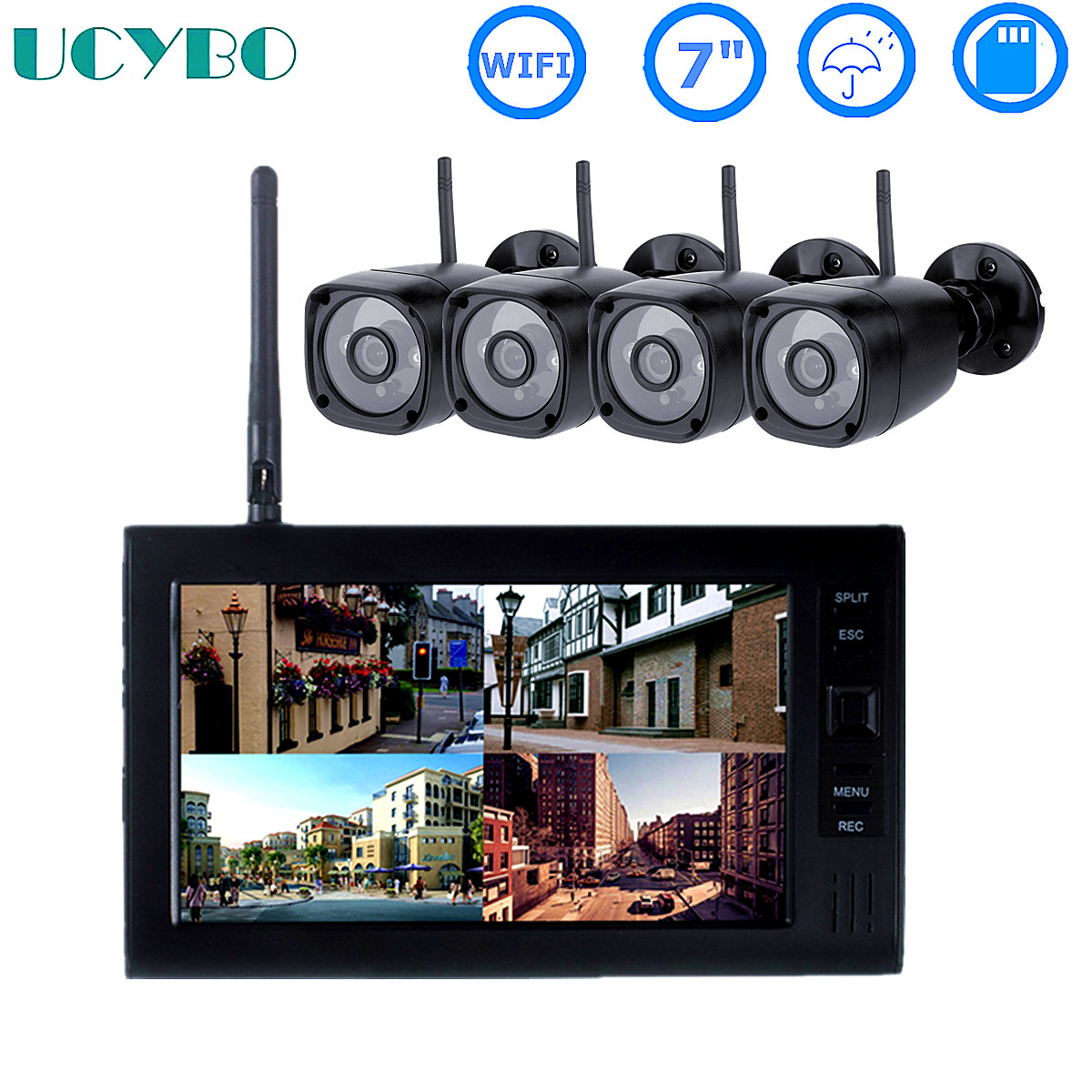 Home Security Video Systems - LCD CCTV 보안 시스템 와이파이 무선