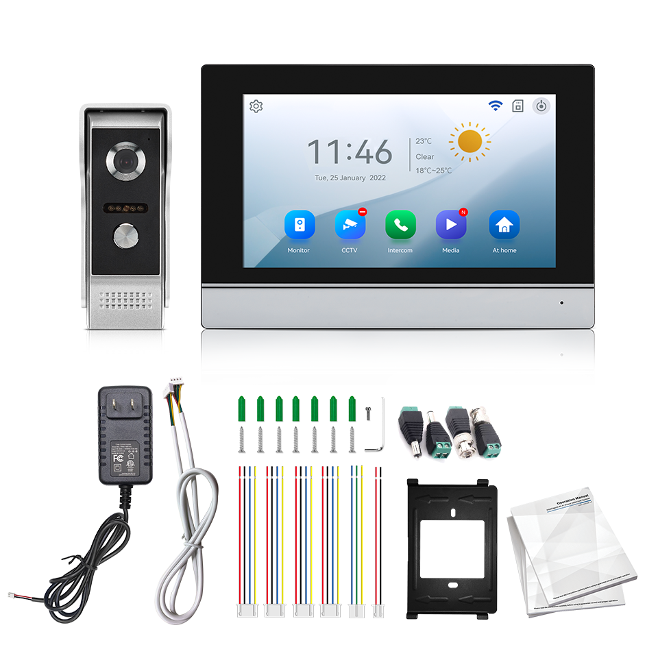 Home Security Tech - 7인치 IPS 스크린 2MP 투야 원격