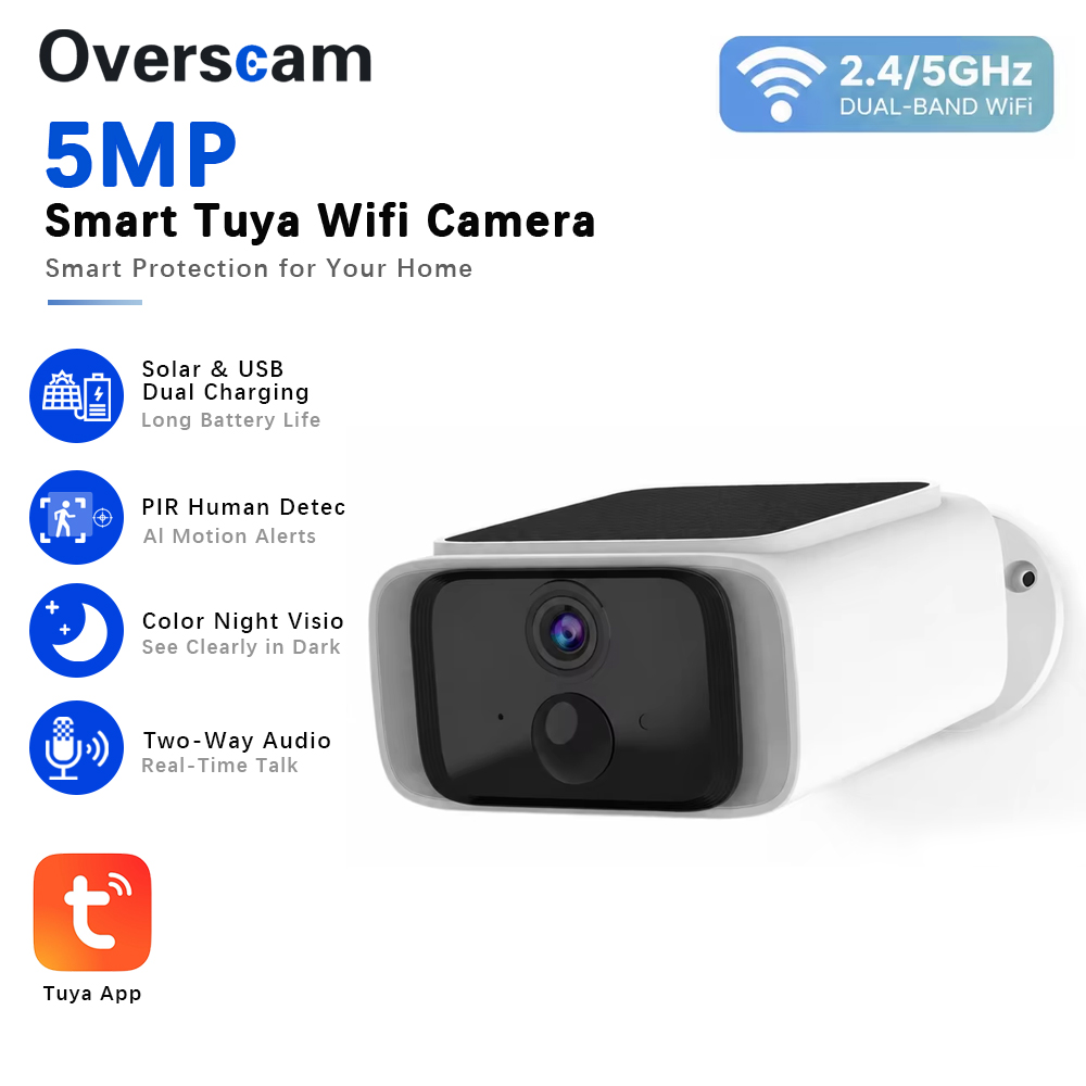 Home Security Tech - Tuya 5MP 태양광 보안 카메라 가정용