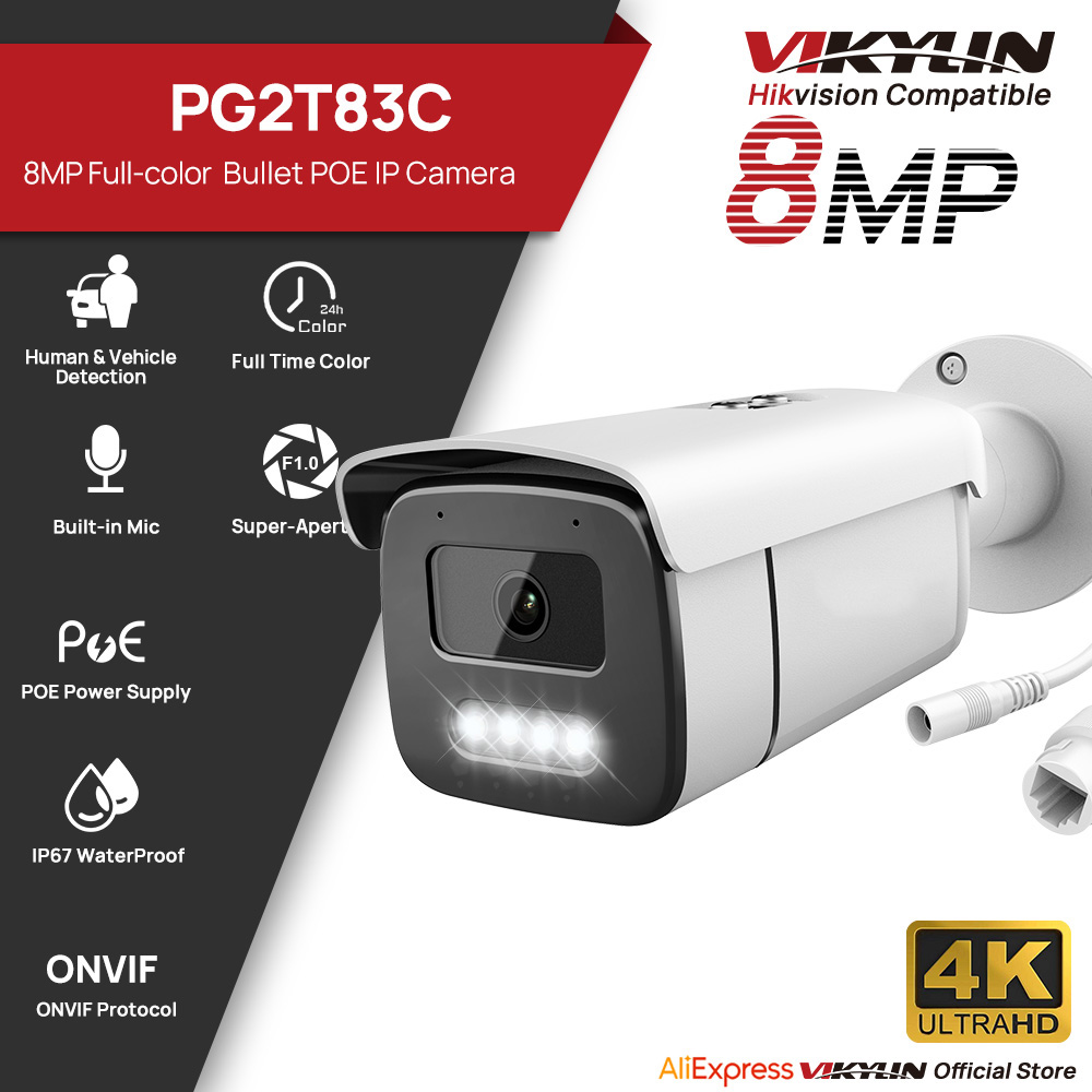 Home Security Options - Vikylin 8MP 풀 컬러 나이트 비전