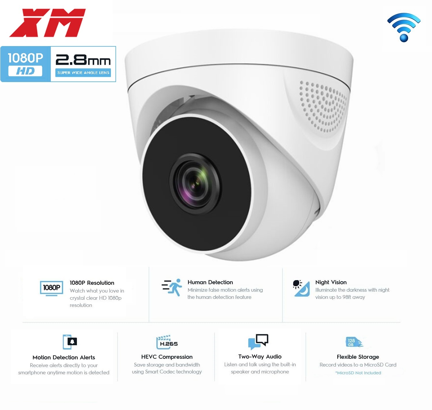 Home Security Video Systems - 1080P WiFi 보안 카메라 2MP 돔형
