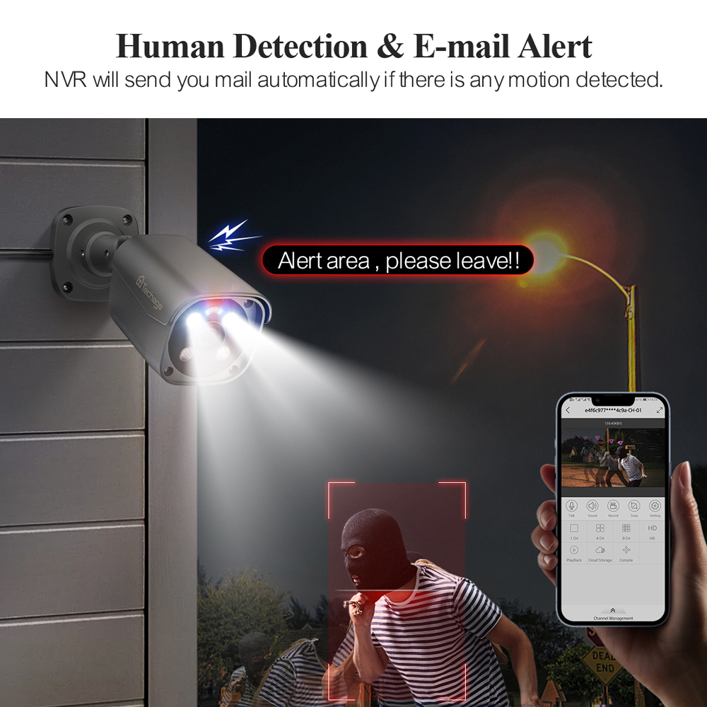 Techage AI 풀 컬러 나이트 비전 얼굴 감지 C - Home Security Video Systems 리뷰 및 가격