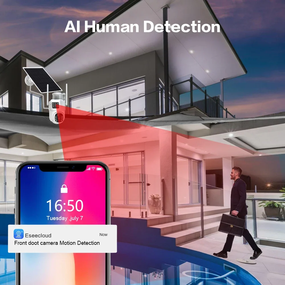듀얼 렌즈 와이파이 태양광 CCTV 카메라 시스템, 1 - Home Security Video Systems 리뷰 및 가격