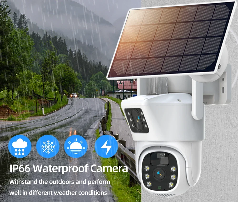 듀얼 렌즈 와이파이 태양광 CCTV 카메라 시스템, 1 - Home Security Video Systems 리뷰 및 가격