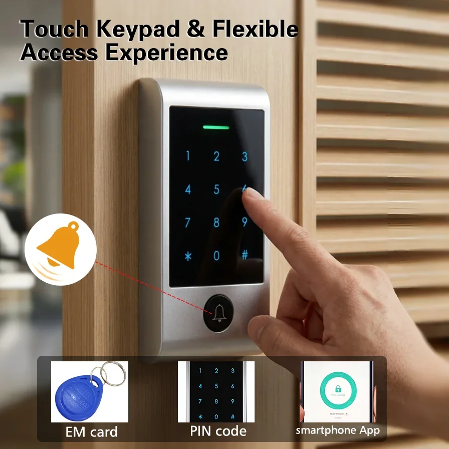 도어벨 버튼이 있는 고급 WIFI 원격 제어 터치 키패 - Home Security Lock System 리뷰 및 가격