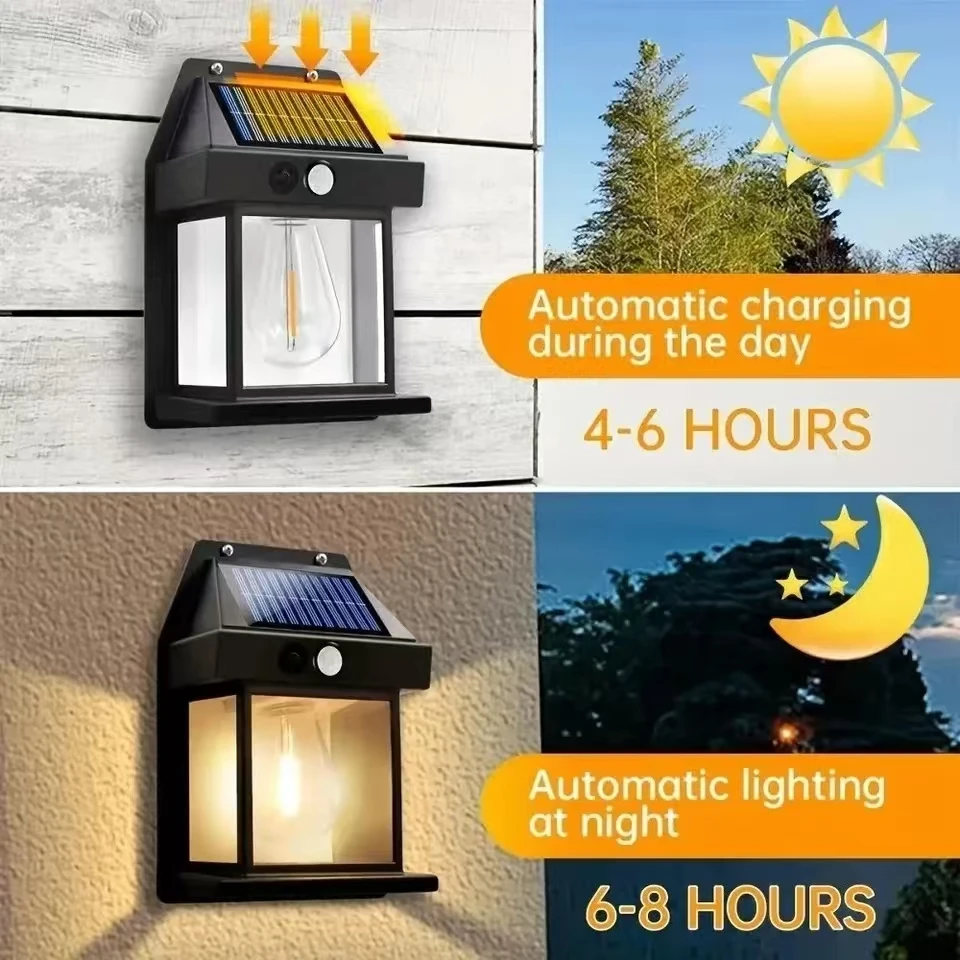야외 태양광 텅스텐 벽등, 모션 센서 내장, IP65  - Home Security Yard Sign 리뷰 및 가격