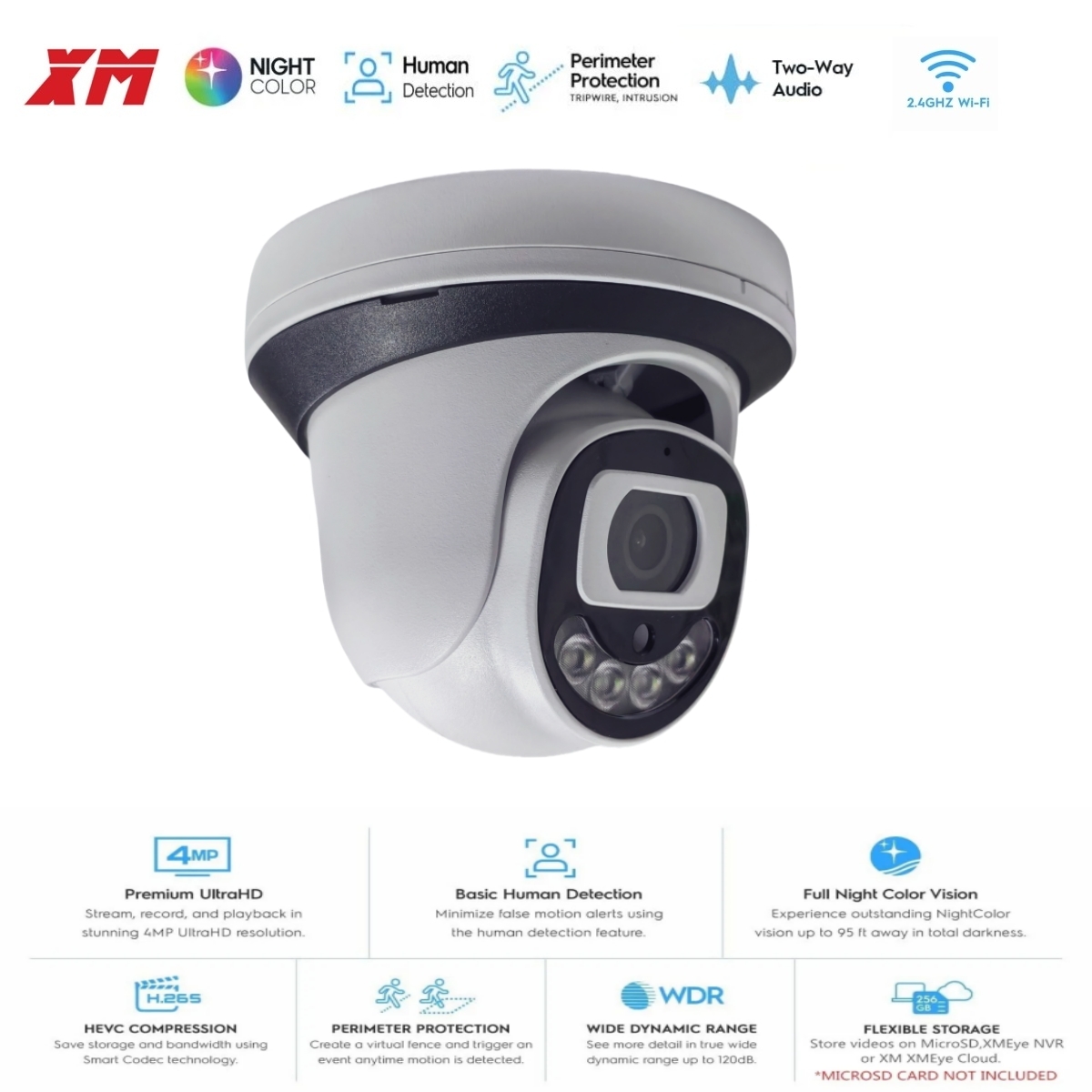 4MP WiFi 보안 카메라 실내 돔형 무선 컬러 야간 - Home Security Video Systems 리뷰 및 가격