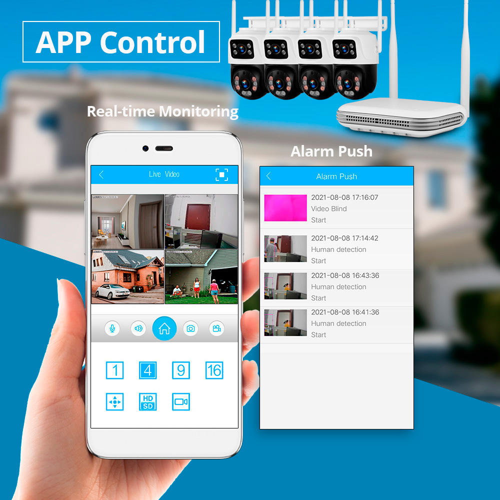 KERUI 방수 6MP HD 무선 듀얼 렌즈 PTZ W - Home Security Video Systems 리뷰 및 가격