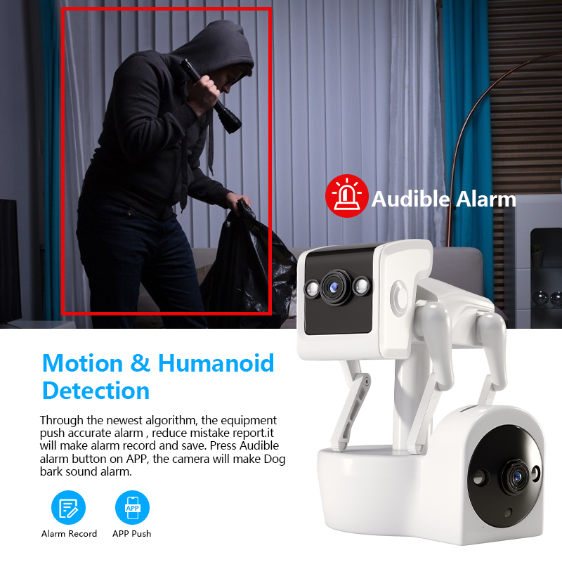 듀얼 렌즈 로봇 강아지 카메라, 풀 컬러 PTZ IP  - Home Security Robot Dog 리뷰 및 가격