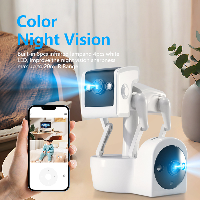 듀얼 렌즈 로봇 강아지 카메라, 풀 컬러 PTZ IP  - Home Security Robot Dog 리뷰 및 가격