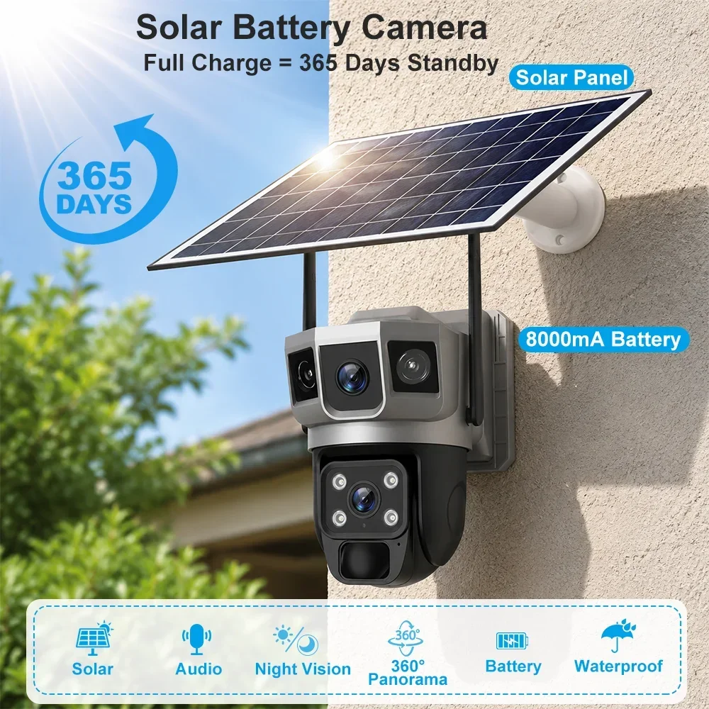 V380 4K 3화면 4G 카메라 태양광 배터리 PIR - Home Security Tech 리뷰 및 가격