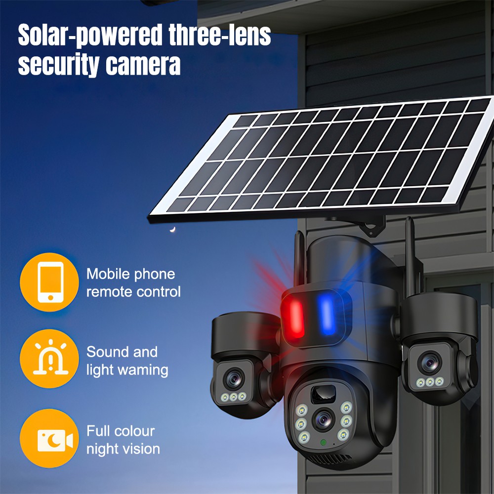 태양광 WiFi PTZ 카메라 야외용 트리플 렌즈 3화 - Home Security Wireless Camera 리뷰 및 가격
