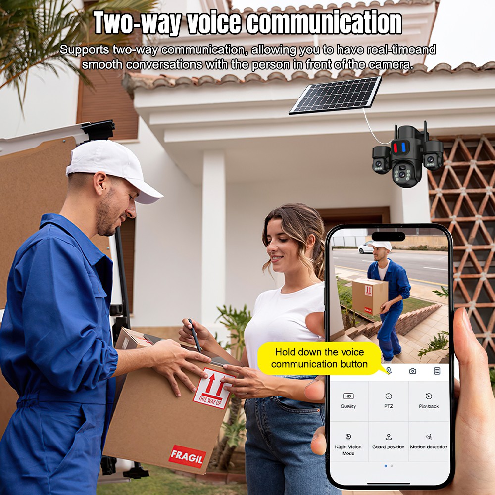 태양광 WiFi PTZ 카메라 야외용 트리플 렌즈 3화 - Home Security Wireless Camera 리뷰 및 가격