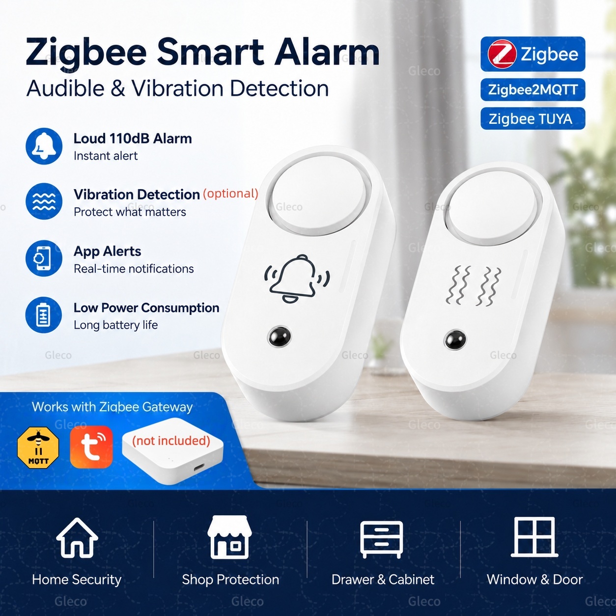 Zigbee 사이렌 알람 110dB 진동 센서 옵션 T - Home Security Options 리뷰 및 가격
