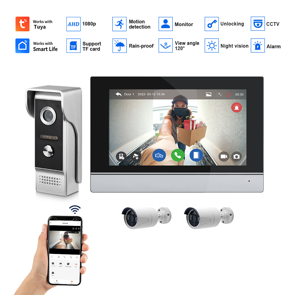 7인치 IPS 스크린 2MP 투야 원격 제어 WIFI  - Home Security Tech 리뷰 및 가격