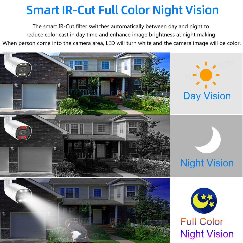 거리 야외 8MP 4K AHD CCTV 카메라 풀 컬러 - Home Security Video Systems 리뷰 및 가격